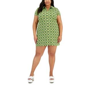 Full Circle Trends Plus Size Printed 70's Diamond Dress Juniors 1X NWT